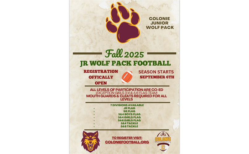 2025 Jr Wolf Pack Registration 