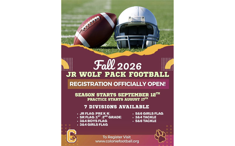 2026 Jr Wolf Pack Football Registration 